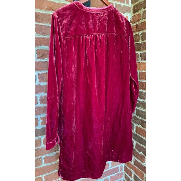 NWOT Anthropologie Raspberry V Neck Velvet Tunic Dress Size Small - Picture 11 of 13